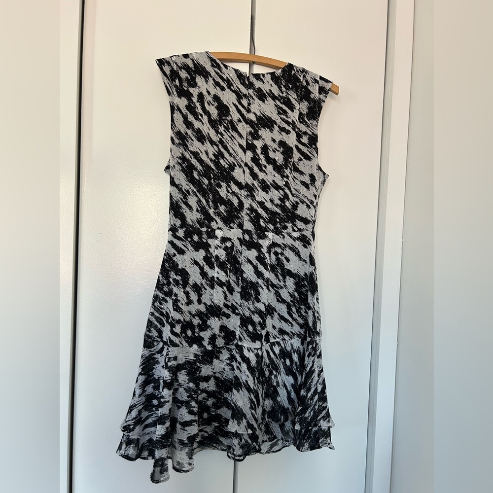 Express Black and White Sleeveless A-Line Cocktail Mini Dress